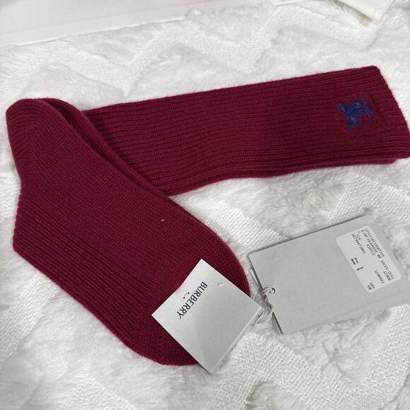 NWT Burberry Cashmere Ripple Embroidered Logo Socks Size L US 11-12 EU 41-42 - Picture 1 of 9